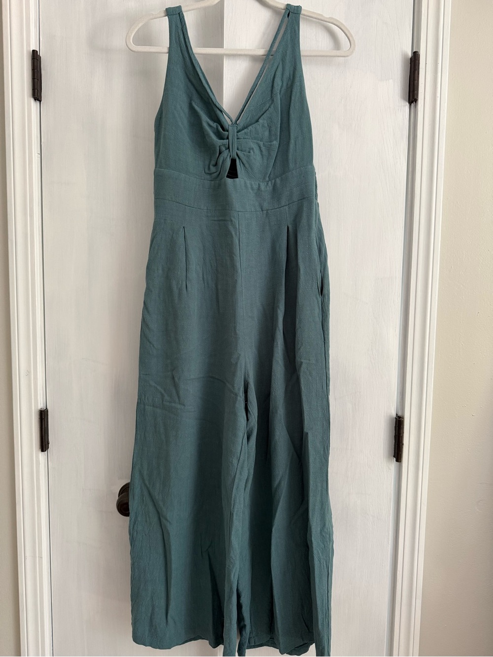 Teal Wide Leg Sleeveless Jumpsuit Romper